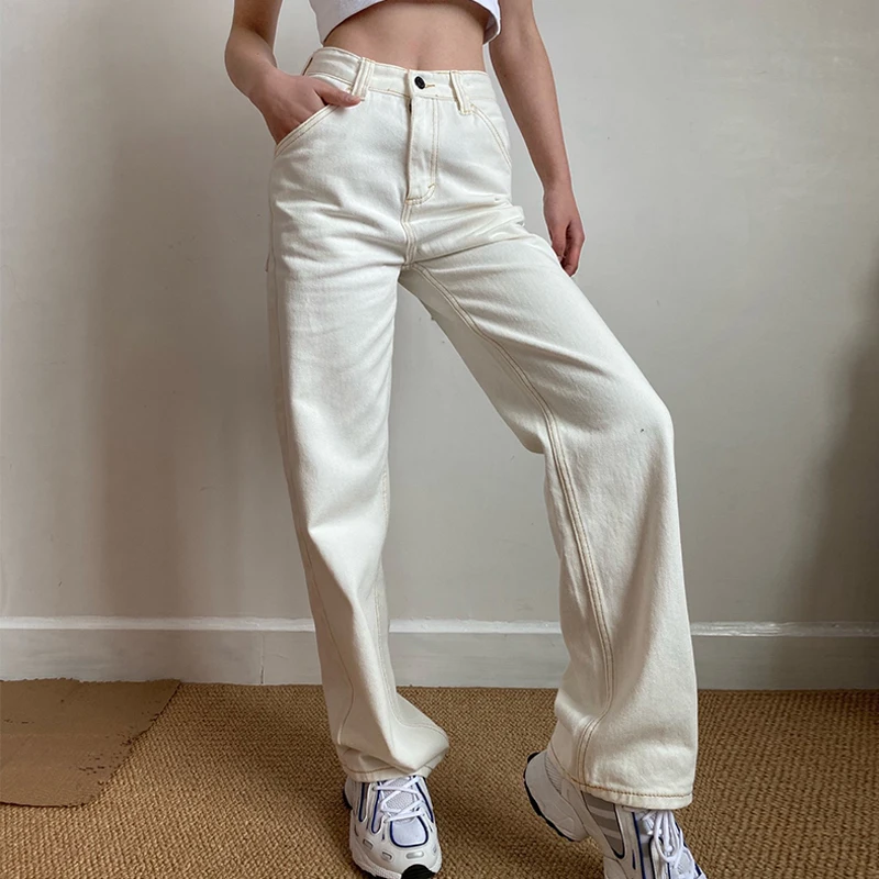 High Waist Wide Leg Straight Cut Jeans Women's Workwear Style Loose Slimming Long Trousers Fashionable Deep Color Denim
High Waist Wide Leg Straight Cut Jeans Women's Workwear Style Loose Slimming Long Trousers Fashionable Deep Color Denim