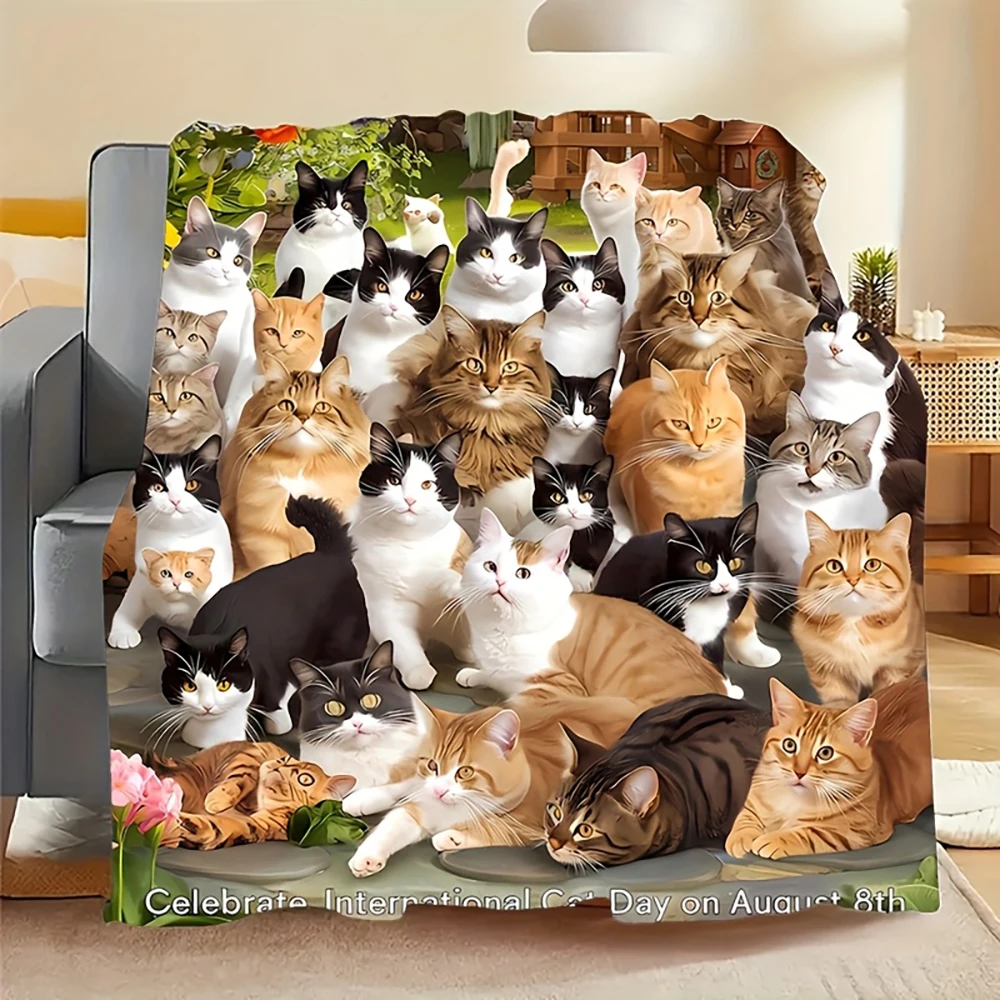 Cute Cat Patterned Blanket , Warm and comfortable throw blanket sofa bed sofa camping trip, the best gift.
Cute Cat Patterned Blanket , Warm and comfortable throw blanket sofa bed sofa camping trip, the best gift.