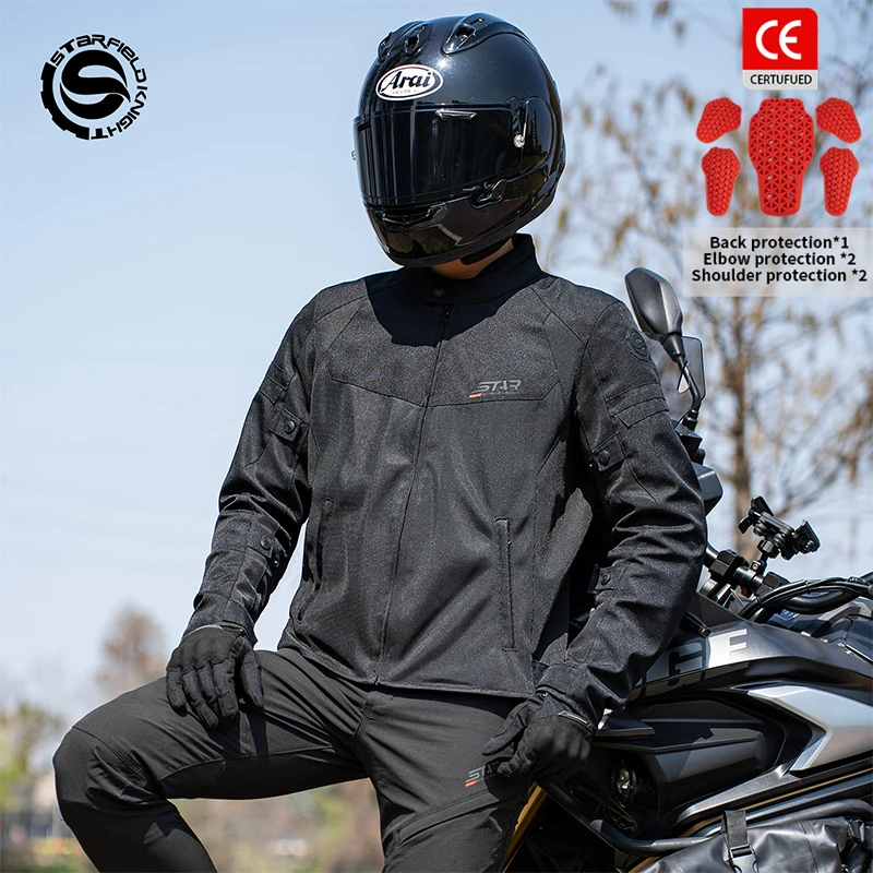 SFK Men's Motorcycle Jacket Riding Protective Equipment Clothes Summer Mesh Breathable With CE Body Protection Gears Accessories
SFK Men's Motorcycle Jacket Riding Protective Equipment Clothes Summer Mesh Breathable With CE Body Protection Gears Accessories