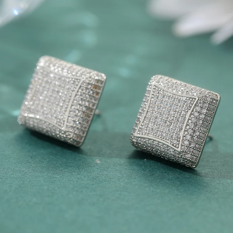 Micro Full Paved Synthetic Zircon Bling Square Stud Earring Copper Earrings Studs For Women Men Jewelry Hiphop Accessories
Micro Full Paved Synthetic Zircon Bling Square Stud Earring Copper Earrings Studs For Women Men Jewelry Hiphop Accessories