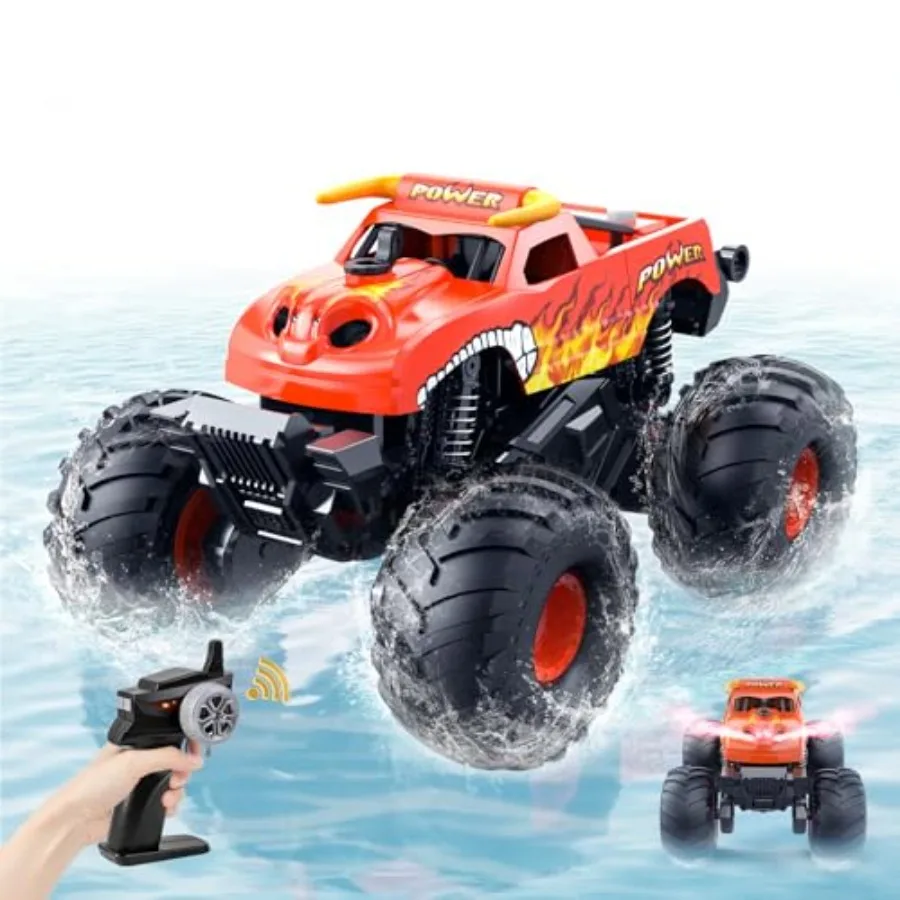 Waterproof 1:16 Amphibious Remote Control Monster Truck All Terrain 4WD RC Car Toys in Black for 8-12 Year Old Boys Girls Outdo
Waterproof 1:16 Amphibious Remote Control Monster Truck All Terrain 4WD RC Car Toys in Black for 8-12 Year Old Boys Girls Outdo