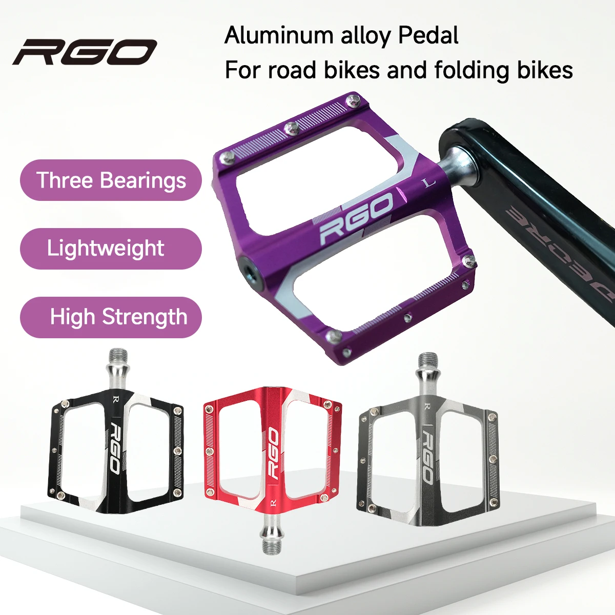 RGO CNC 3 Bearing Bicycle Pedals Ultralight BMX MTB Road Bike Pedals Non-slip Aluminum Alloy Reflective Cycling Accessories
RGO CNC 3 Bearing Bicycle Pedals Ultralight BMX MTB Road Bike Pedals Non-slip Aluminum Alloy Reflective Cycling Accessories