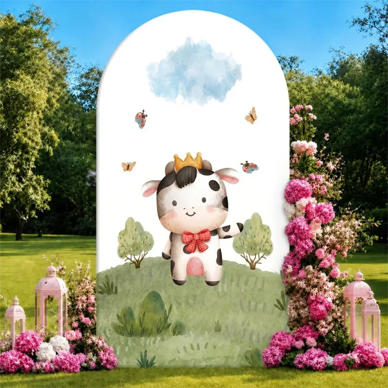 Single Side Arch Backdrop Cover Whimsical Cow King Arch Background for Party Decor with Crown Butterfly Cloud Garden Floral
Single Side Arch Backdrop Cover Whimsical Cow King Arch Background for Party Decor with Crown Butterfly Cloud Garden Floral