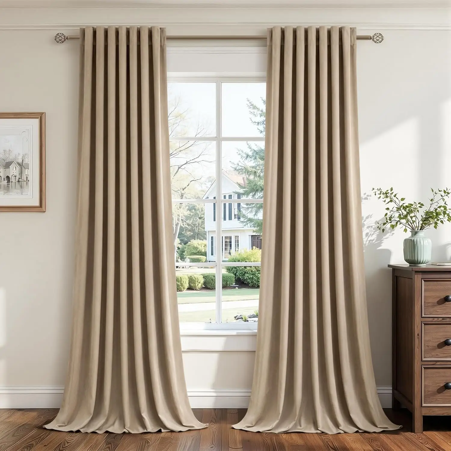 Camel Beige Velvet Curtains 84 Inch Length for Living Room Bedroom,Neutral Elegant Luxury Room Darkening Rod Pocket Drap
Camel Beige Velvet Curtains 84 Inch Length for Living Room Bedroom,Neutral Elegant Luxury Room Darkening Rod Pocket Drap