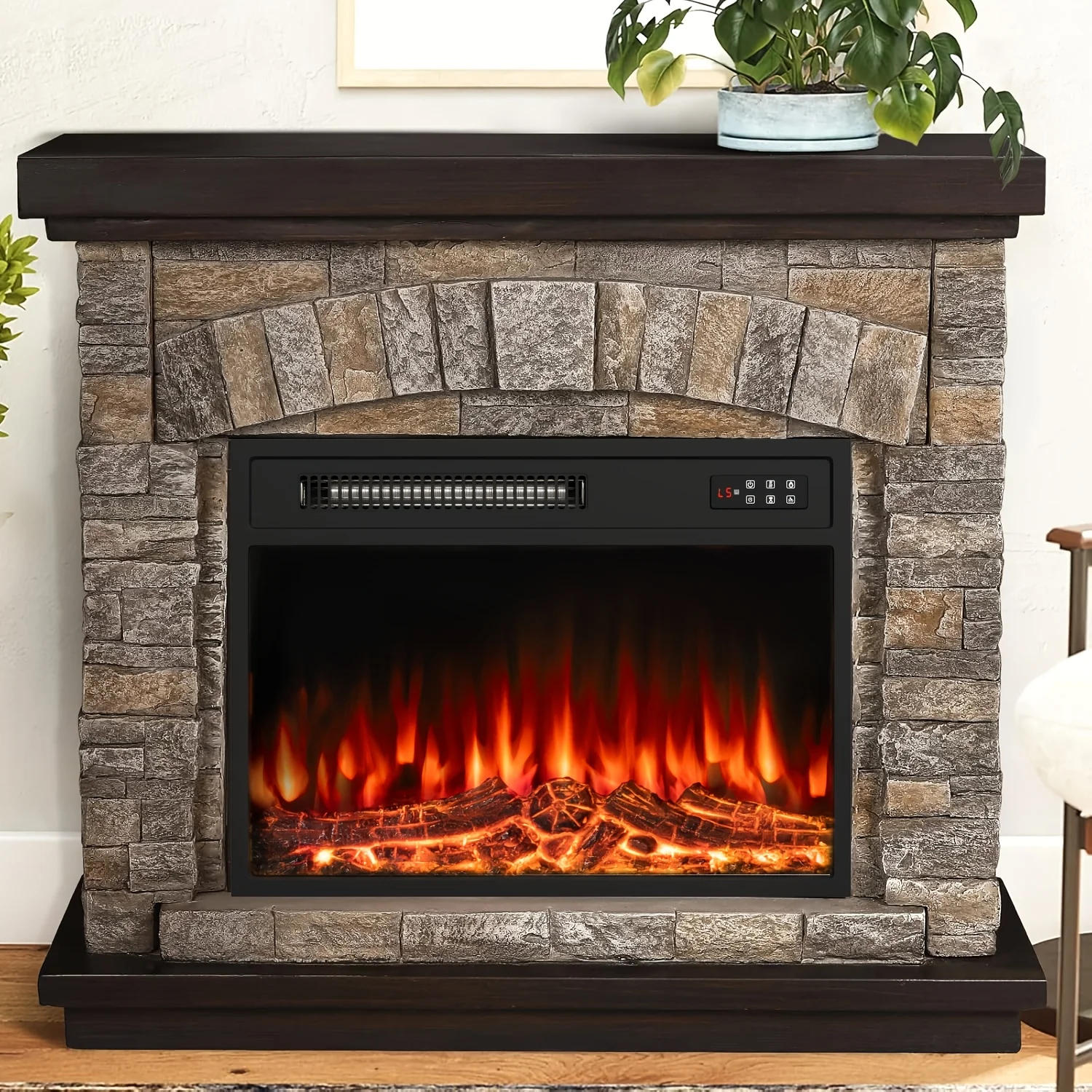 Electric Fireplace with Mantel, 36 Inch Freestanding Stone Fireplace Heater TV Stand with Remote Control, Realistic Flame Effect
Electric Fireplace with Mantel, 36 Inch Freestanding Stone Fireplace Heater TV Stand with Remote Control, Realistic Flame Effect