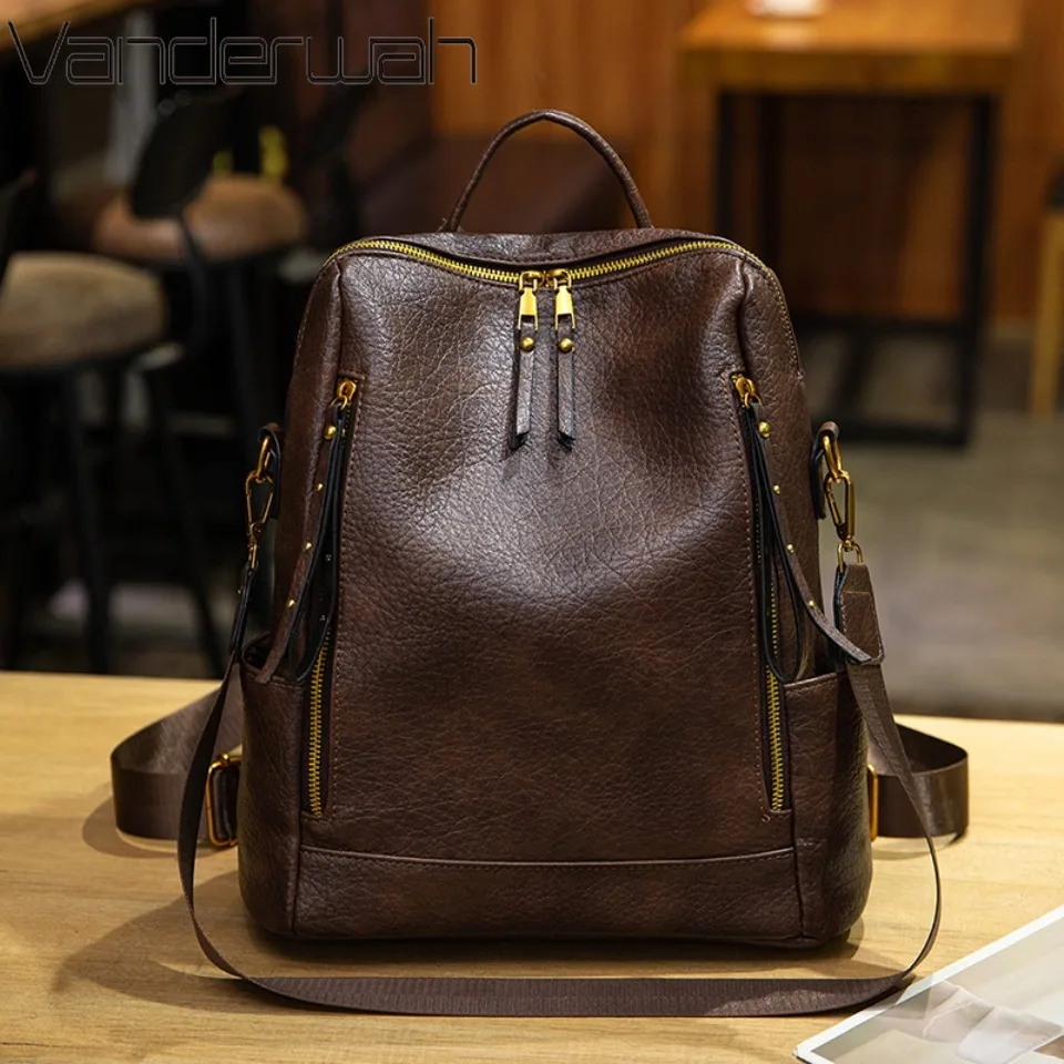 Vintage Top Quality Leather Backpacks Large Capacity Bagpacks Fits A4 Magazine for Commute Girl Travel Rucksack Back Pack 3 in 1
Vintage Top Quality Leather Backpacks Large Capacity Bagpacks Fits A4 Magazine for Commute Girl Travel Rucksack Back Pack 3 in 1