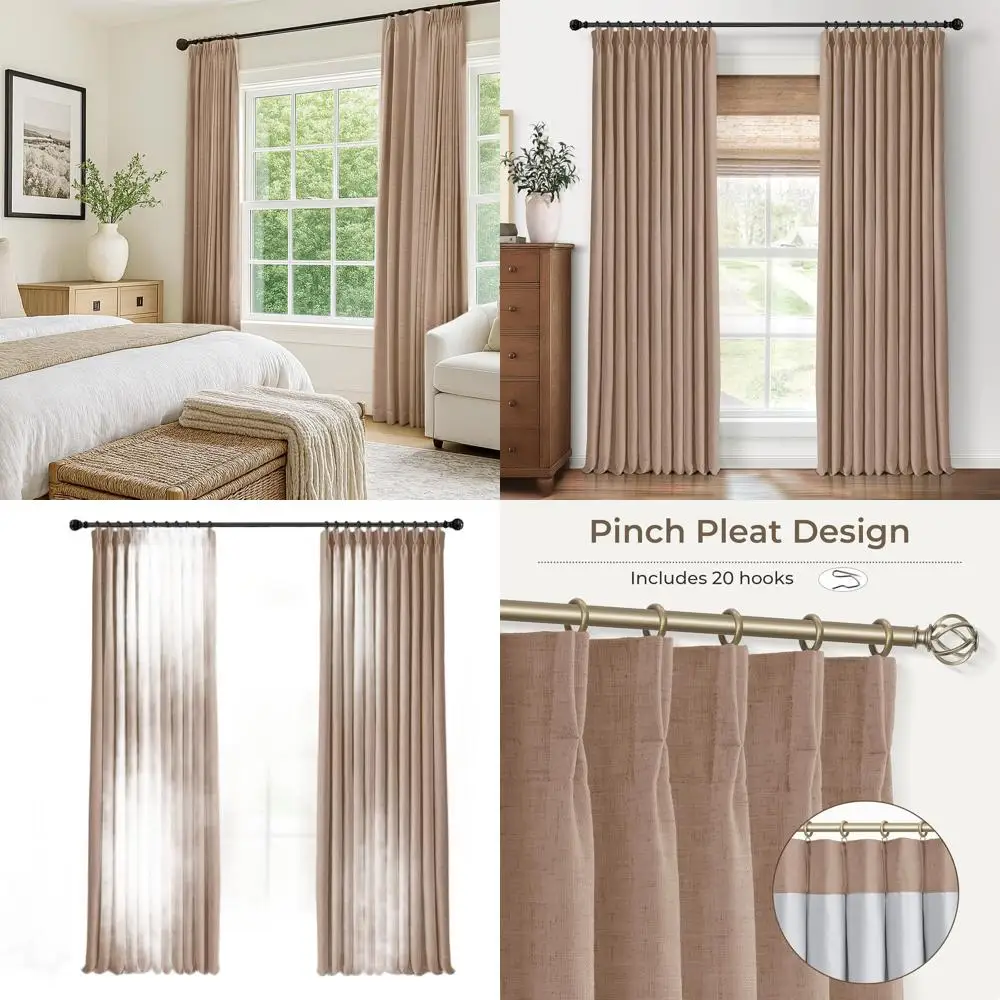 Плотные шторы из смеси льна 96 с 20 крючками, 40 ширинок, упаковка из 2 шт., желтовато-коричневый
Плотные шторы из смеси льна 96 с 20 крючками, 40 ширинок, упаковка из 2 шт., желтовато-коричневый