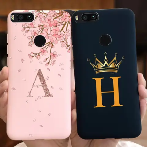 For Xiaomi Mi 5x Mi A1 Phone Cover On Xiaomi Mi5x MiA1 Letters Pattern Coque Fundas Soft TPU Silicone Housing Bumper Matte Capas