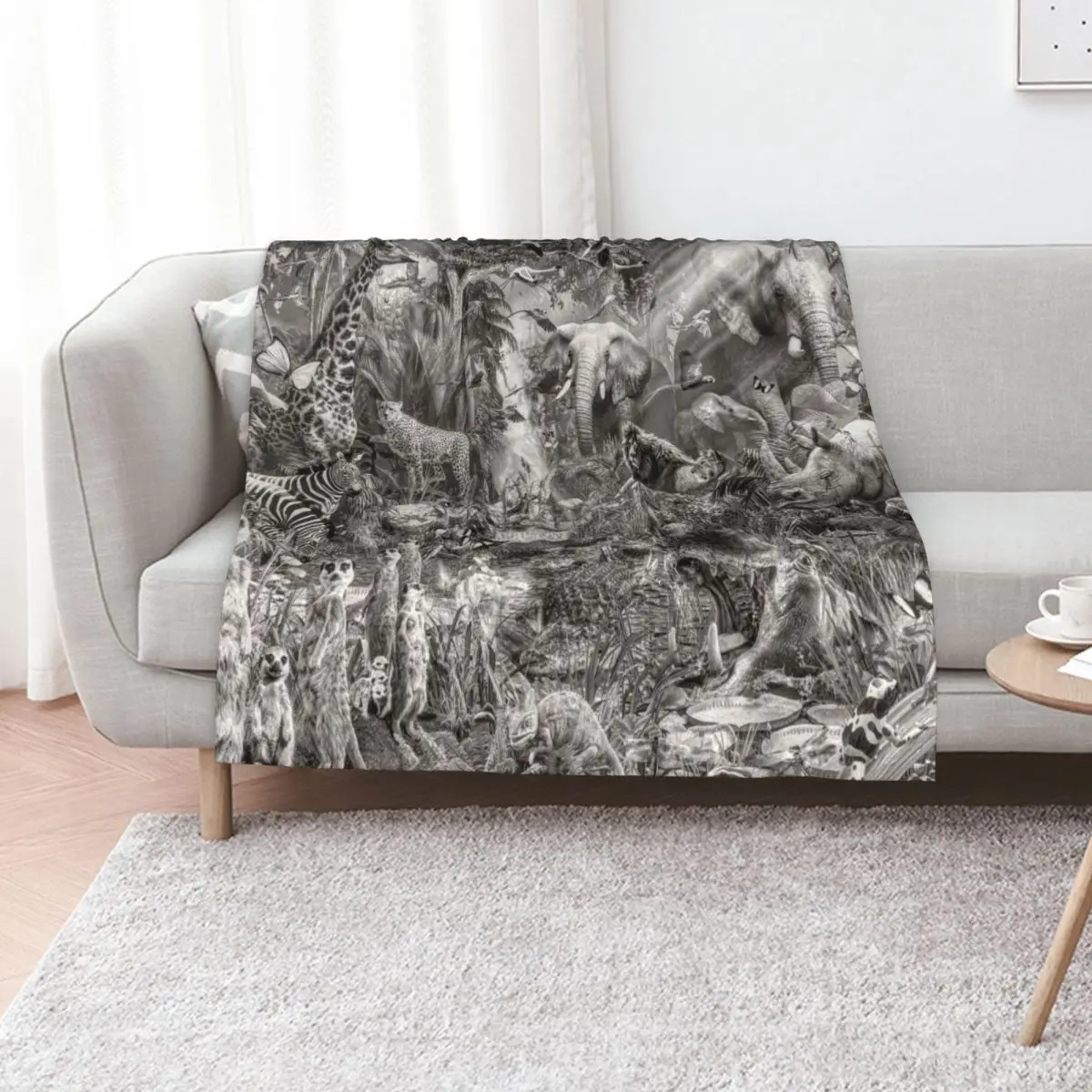 Into the Jungle Monochrome, Throw Blanket Furrys Hairys Flannels Soft Blankets
Into the Jungle Monochrome, Throw Blanket Furrys Hairys Flannels Soft Blankets