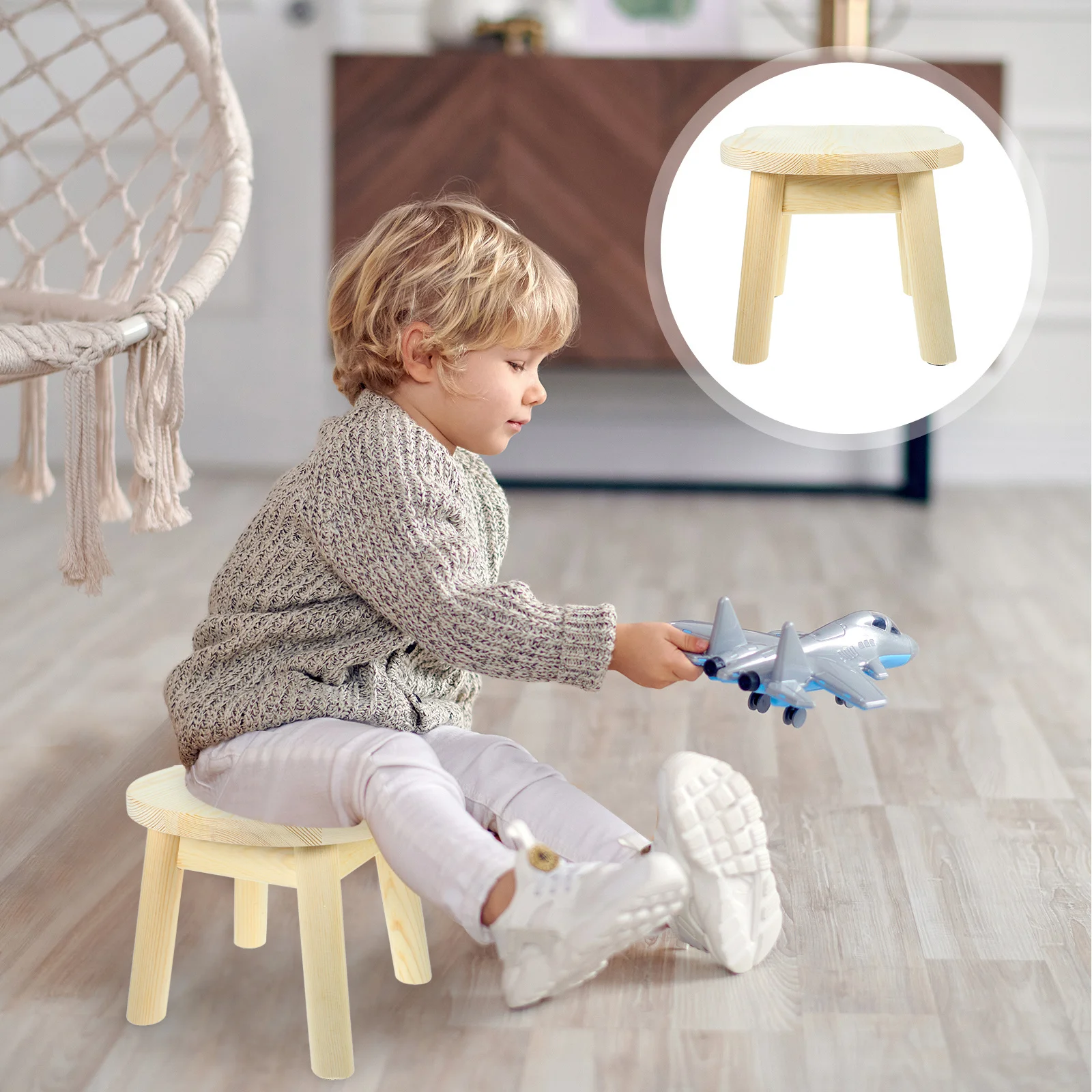 Kids Wooden Step Stool Safe Non Slip Four Feet Stability Toddler Small Round Stool for Bathroom Kitchen Bedroom Use
Kids Wooden Step Stool Safe Non Slip Four Feet Stability Toddler Small Round Stool for Bathroom Kitchen Bedroom Use