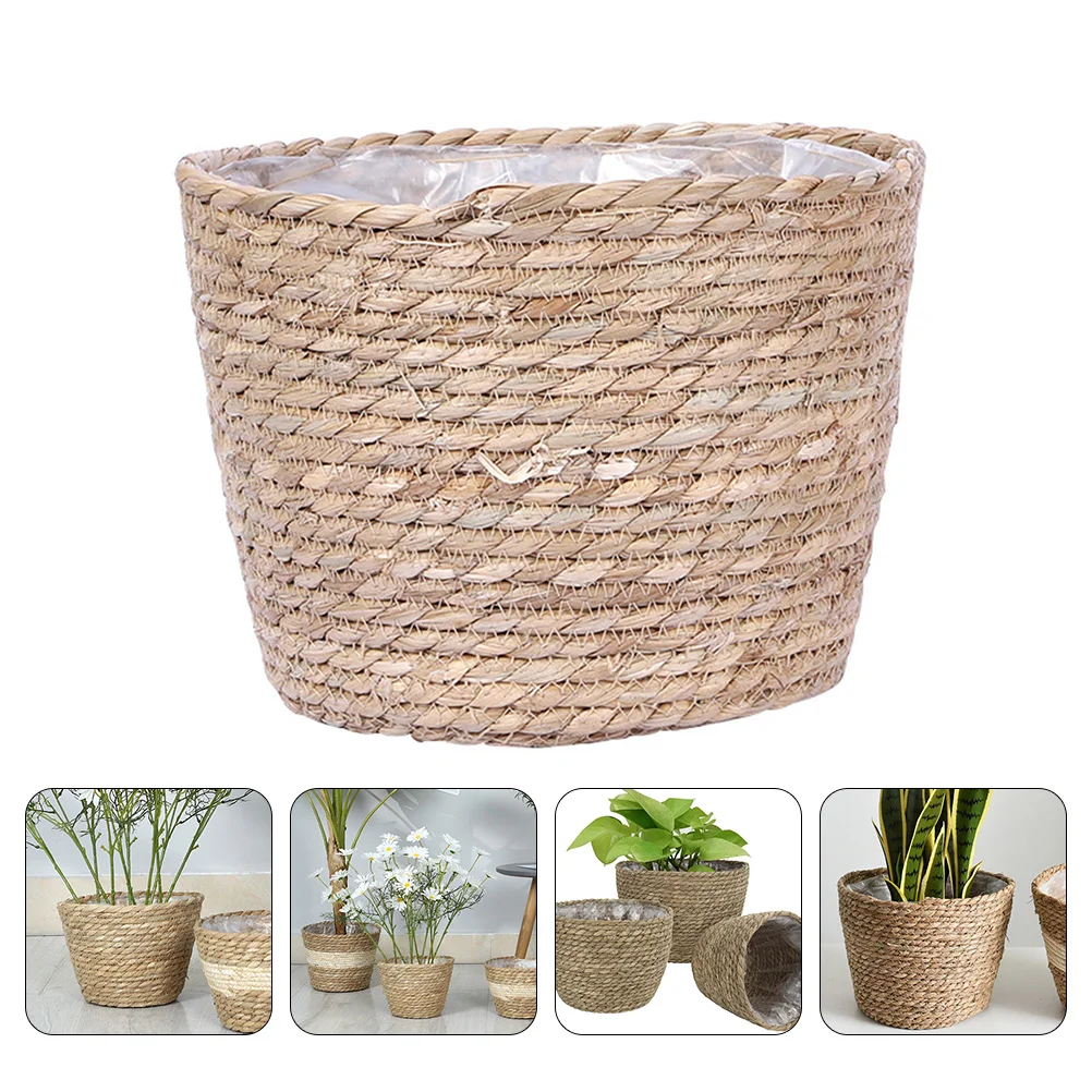 Woven Flower Basket Storage Bins for Diaper Natural Cattail Container Succulents Weaving Handmade Flowerpot Corn Planter
Woven Flower Basket Storage Bins for Diaper Natural Cattail Container Succulents Weaving Handmade Flowerpot Corn Planter