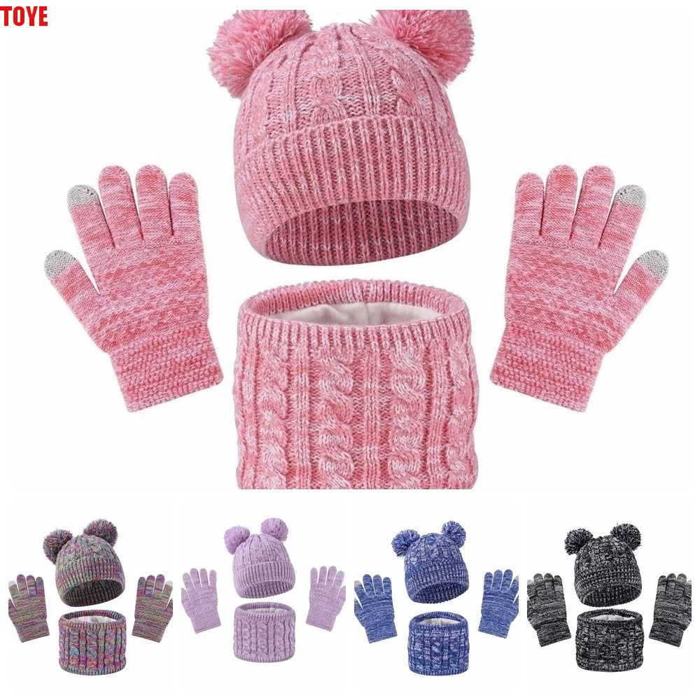 Cute Pompom Baby Hat Scarf Gloves Set Thickened Warm Ears Toddler Knitted Hats Keep Warm Multicolor Kids Hat Set Autumn Winter
Cute Pompom Baby Hat Scarf Gloves Set Thickened Warm Ears Toddler Knitted Hats Keep Warm Multicolor Kids Hat Set Autumn Winter