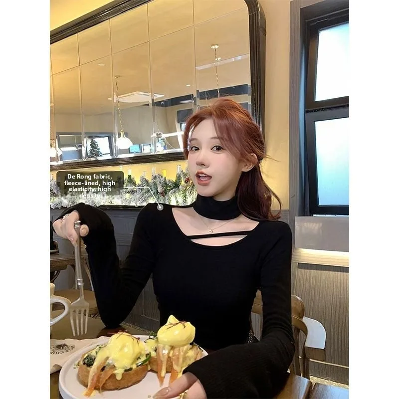 Slim Fit Long Sleeve T-Shirt Women's Pure Color Hanging Neck Design Casual Style Spring Autumn Fashion Trendy Top for Girls
Slim Fit Long Sleeve T-Shirt Women's Pure Color Hanging Neck Design Casual Style Spring Autumn Fashion Trendy Top for Girls