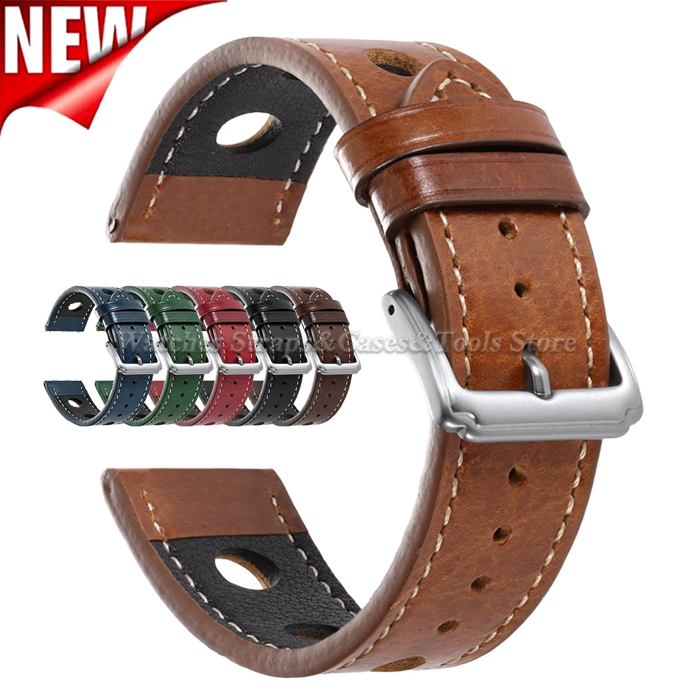 Vintage Cowhide Leather Watch Strap 20mm 22mm Breathable Hole Pin Buckle Band for Men Women Business Watchband Watch Accessories
Vintage Cowhide Leather Watch Strap 20mm 22mm Breathable Hole Pin Buckle Band for Men Women Business Watchband Watch Accessories