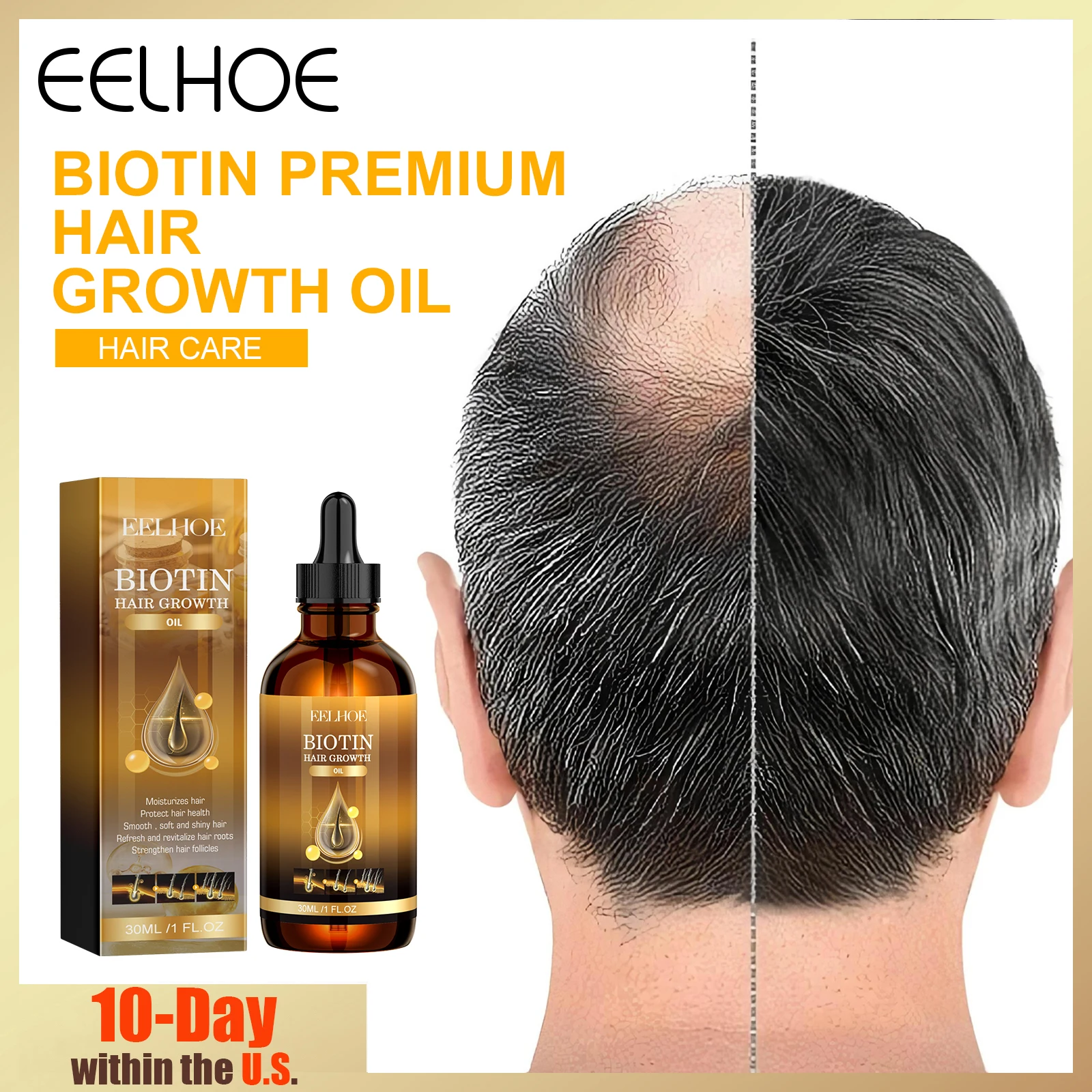 EELHOE 30ML Biotin Hair Oil Deep Hydration Scalp Massage Care Smoothing Nourishing Professional Anti Frizz Silky Hair Daily Use
EELHOE 30ML Biotin Hair Oil Deep Hydration Scalp Massage Care Smoothing Nourishing Professional Anti Frizz Silky Hair Daily Use