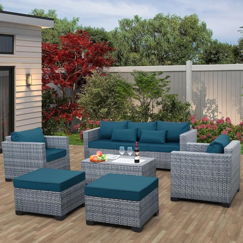 Комплект садовой мебели из 6 предметов: секционный диван из ротанга HDPE с отсеком для хранения и столиком
Комплект садовой мебели из 6 предметов: секционный диван из ротанга HDPE с отсеком для хранения и столиком