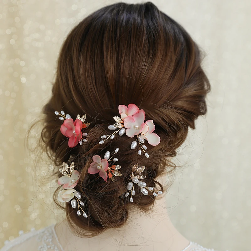 Romantice Pink Flower Bridal Hair Pins Set Pearls Women Headpiece Handmade Wedding Girls Hair Piece
Romantice Pink Flower Bridal Hair Pins Set Pearls Women Headpiece Handmade Wedding Girls Hair Piece