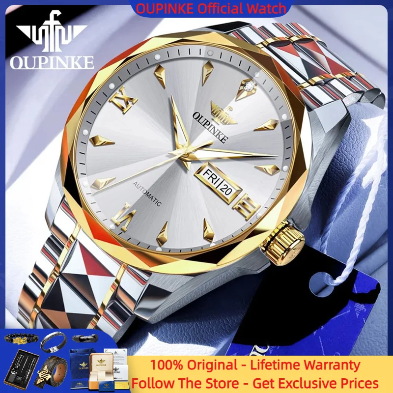 OUPINKE 3315 Men Automatic Mechanical Watch Luxury Original Sapphire Mirror Rhombus Waterproof Watch Brand Calendar Men Watch
OUPINKE 3315 Men Automatic Mechanical Watch Luxury Original Sapphire Mirror Rhombus Waterproof Watch Brand Calendar Men Watch