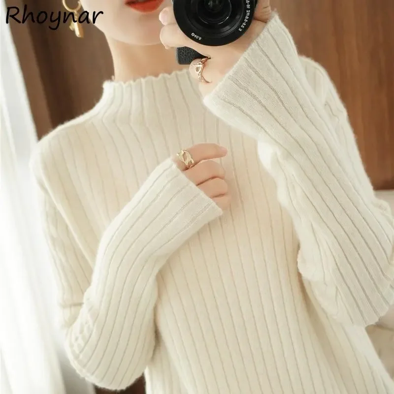 Solid Pullovers Women Minimalist Sweaters All-match Ladies Long Sleeve Knitwear Korean Fashion Свитер Женский Casual Popular BF
Solid Pullovers Women Minimalist Sweaters All-match Ladies Long Sleeve Knitwear Korean Fashion Свитер Женский Casual Popular BF