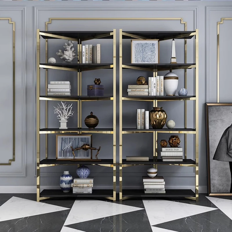 Stainless steel bookshelf post-modern light luxury shelf wrought iron custom simple
Stainless steel bookshelf post-modern light luxury shelf wrought iron custom simple