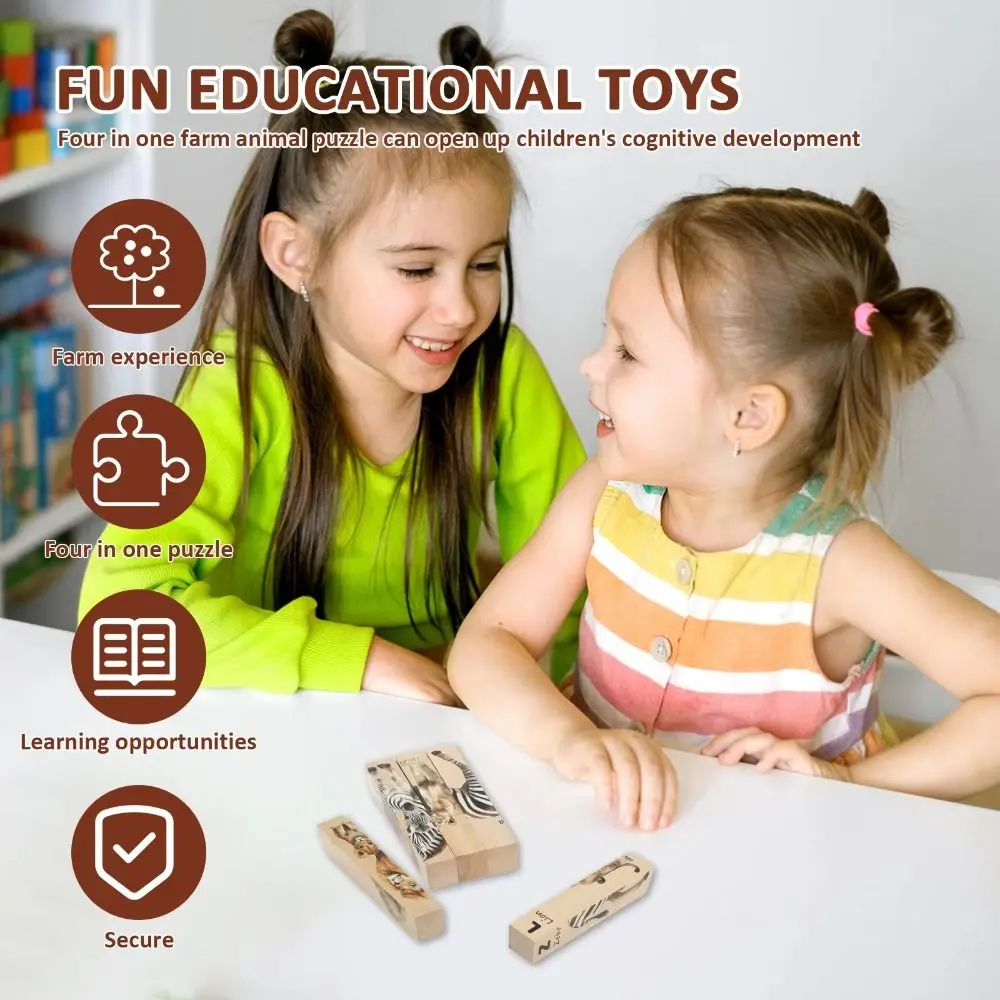 Wooden Wooden Animal Puzzles Educational Montessori Animal Theme Block Puzzle 3D Chunky Wooden Rotating Jigsaw Preschool
Wooden Wooden Animal Puzzles Educational Montessori Animal Theme Block Puzzle 3D Chunky Wooden Rotating Jigsaw Preschool