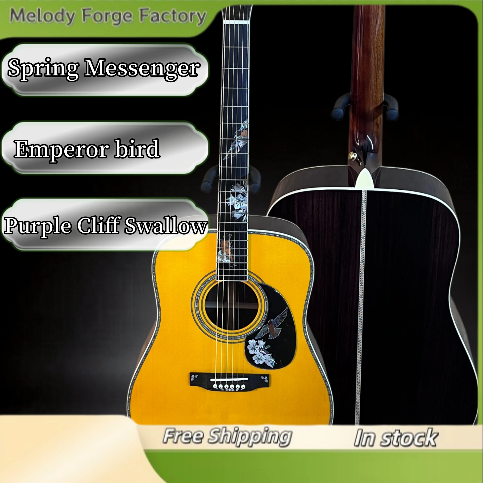 D41 Emperor Bird Folk Guitar Pennsylvania Homecoming Mountain Laurel Inlaid Ablone Shell Fingerboard Limited Collection 2015
D41 Emperor Bird Folk Guitar Pennsylvania Homecoming Mountain Laurel Inlaid Ablone Shell Fingerboard Limited Collection 2015