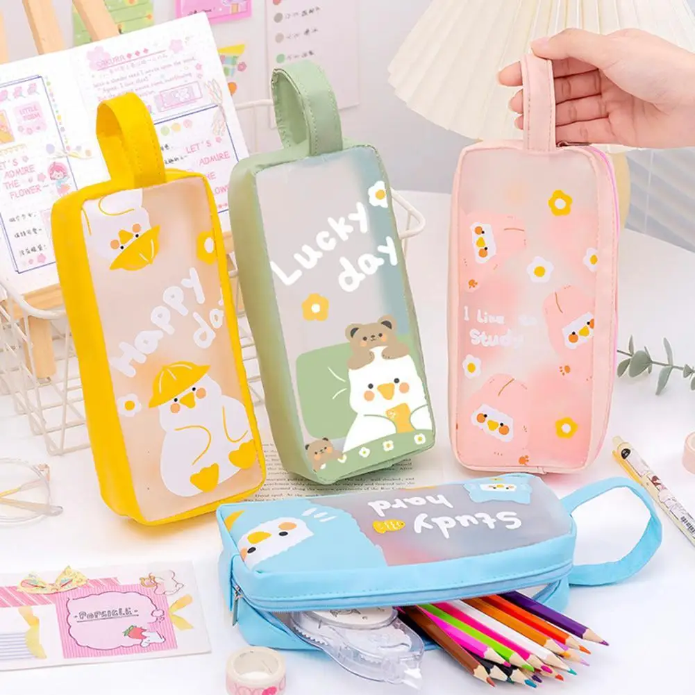 Pencil Pouch Smooth Zipper Translucent Faux Leather Multi-functional Pencil Storage Bag for Stationery
Pencil Pouch Smooth Zipper Translucent Faux Leather Multi-functional Pencil Storage Bag for Stationery