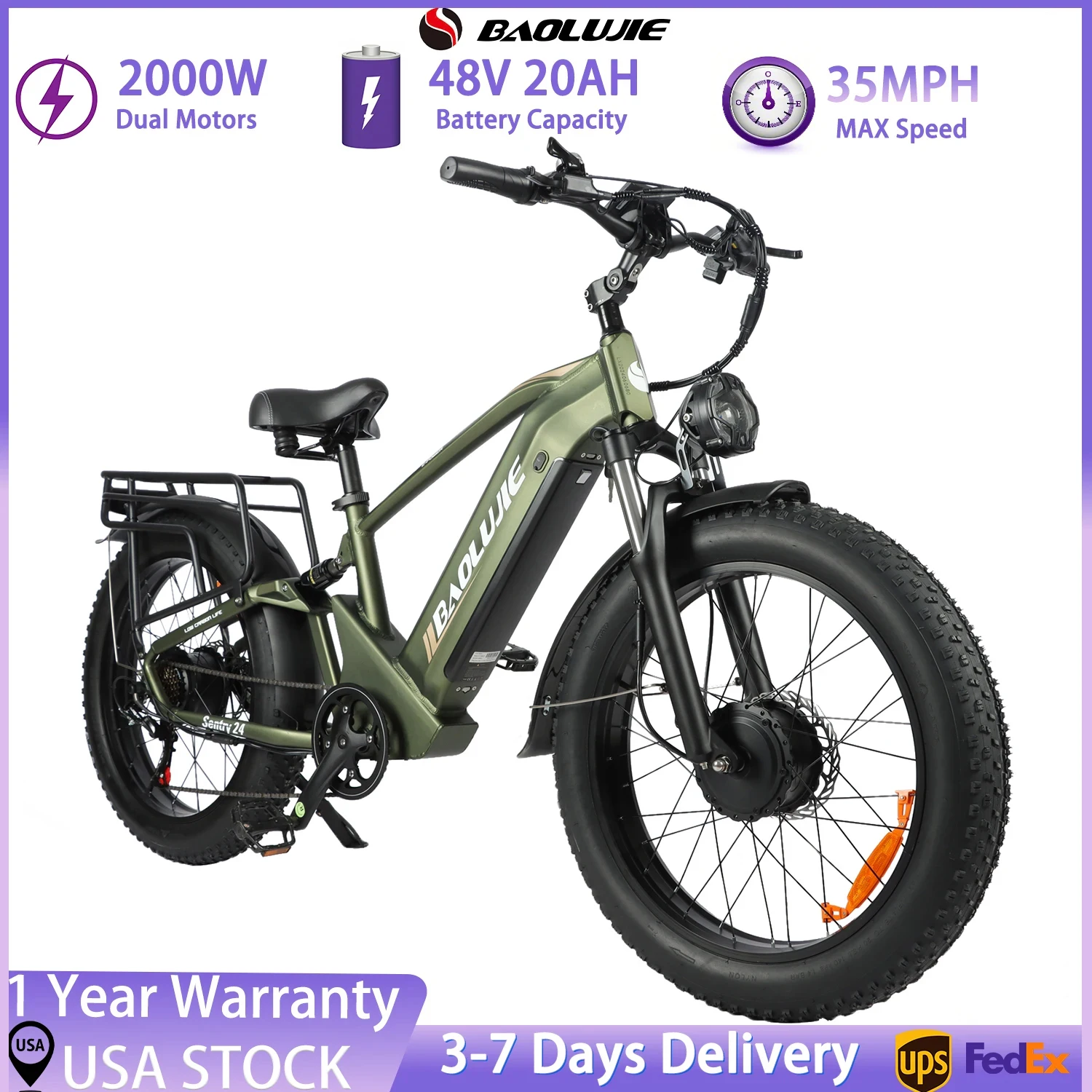 Электрический велосипед BAOLUJIE 2401 24 дюйма, электронный велосипед для городских поездок, диапазон 44 миль, двигатель 48 В, 20 Ач, 2000 Вт, скорость 35 миль в час【1-летняя гарантия】
Электрический велосипед BAOLUJIE 2401 24 дюйма, электронный велосипед для городских поездок, диапазон 44 миль, двигатель 48 В, 20 Ач, 2000 Вт, скорость 35 миль в час【1-летняя гарантия】