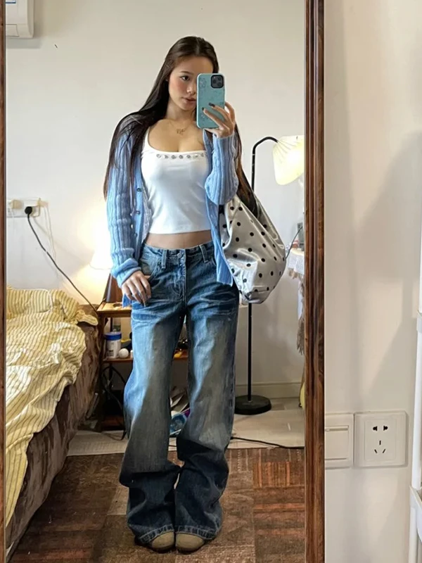 Retro American Waed Denim Pants High Waist Loose Straight Leg Floor-Length Women's PmORh Trousers for Spring 2026
Retro American Waed Denim Pants High Waist Loose Straight Leg Floor-Length Women's PmORh Trousers for Spring 2026