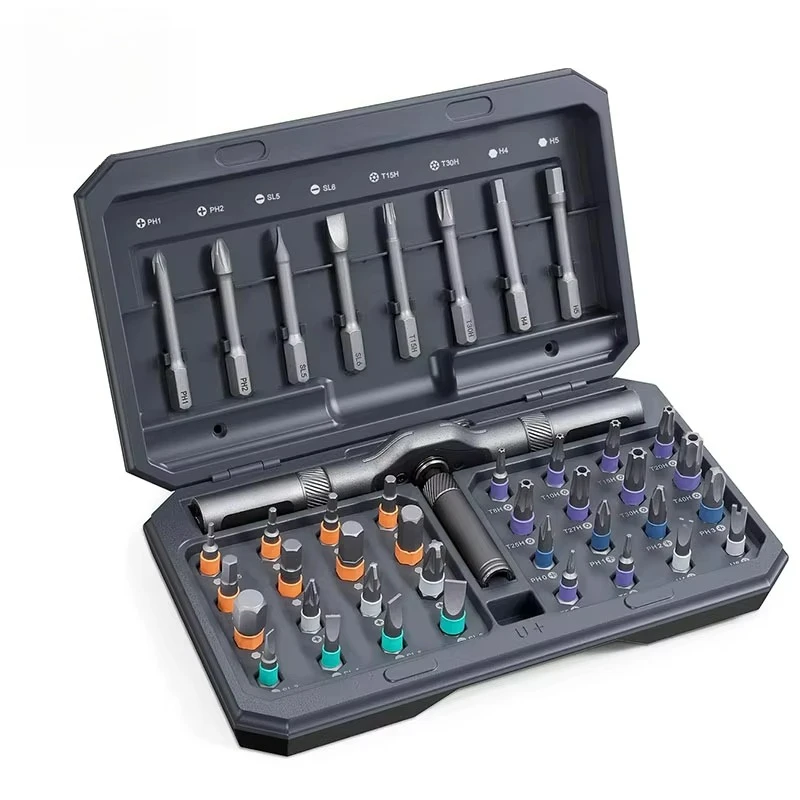 42Pcs Multifunctional S2 1/4 Inch Screwdriver Ratchet Wrench Set
42Pcs Multifunctional S2 1/4 Inch Screwdriver Ratchet Wrench Set