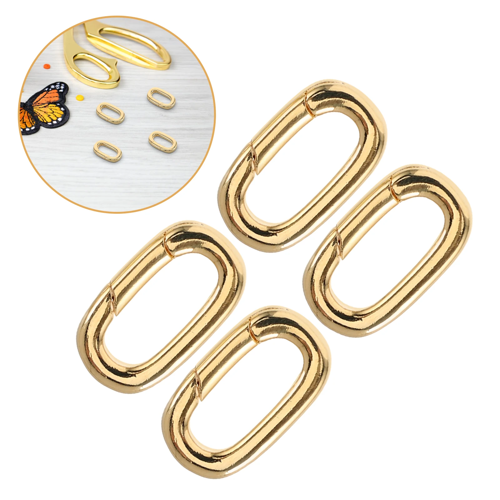 4 Pcs Carabiner Clasp for Jewelry Bracelet Extender Clasps 18k Gold Plated Buckle Copper Making Supplies
4 Pcs Carabiner Clasp for Jewelry Bracelet Extender Clasps 18k Gold Plated Buckle Copper Making Supplies