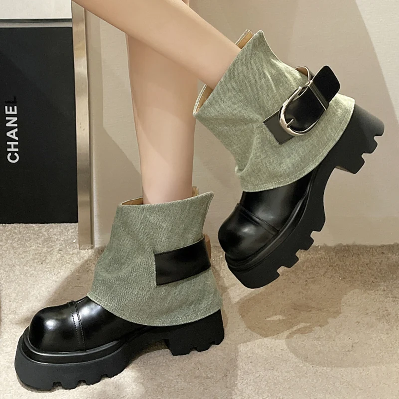 Women Punk Boots Buckle Design Shoes Chunky Motorcycle Boot Cool Street Y2K Platform Ankle Round Head Casual Outdoor Shoe Female
Women Punk Boots Buckle Design Shoes Chunky Motorcycle Boot Cool Street Y2K Platform Ankle Round Head Casual Outdoor Shoe Female