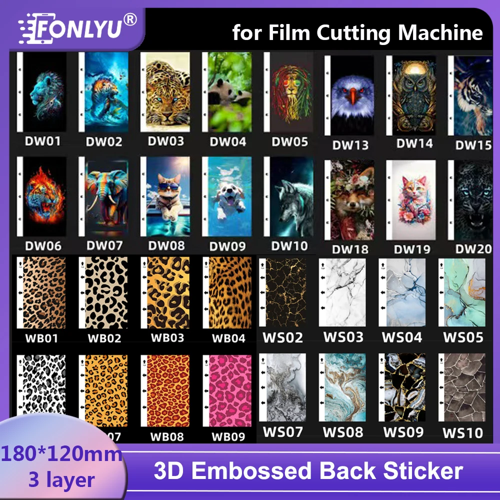 FONLYU 50 шт. 3D рельефная задняя крышка, защитная пленка для кожи, гидрогелевая задняя пленка для режущего станка, тисненые цветные задние пленки
FONLYU 50 шт. 3D рельефная задняя крышка, защитная пленка для кожи, гидрогелевая задняя пленка для режущего станка, тисненые цветные задние пленки