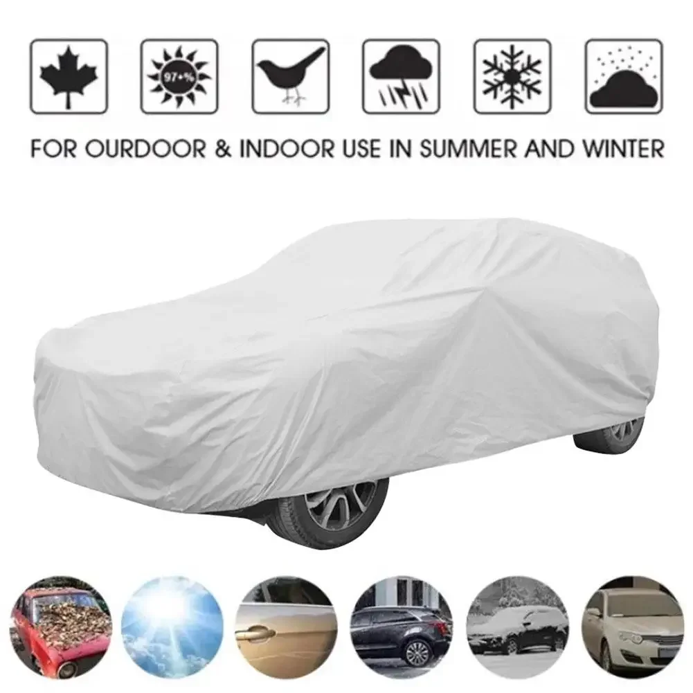 Универсальный автомобильный чехол, водонепроницаемый, пылезащитный, для улицы, полная защита от дождя, снега, УФ-защитный автомобильный чехол для хэтчбека, седана, внедорожника
Универсальный автомобильный чехол, водонепроницаемый, пылезащитный, для улицы, полная защита от дождя, снега, УФ-защитный автомобильный чехол для хэтчбека, седана, внедорожника