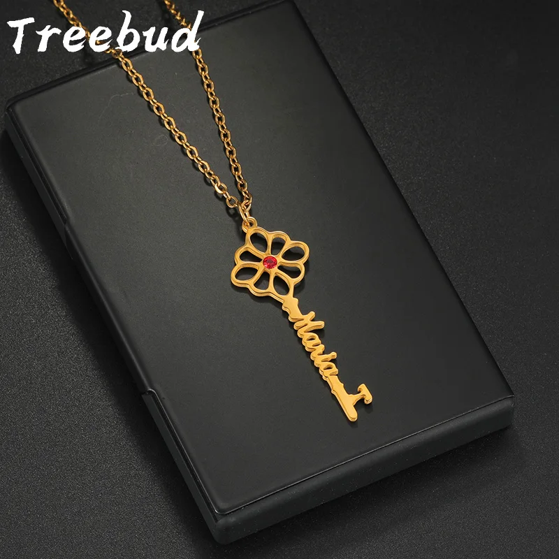 Treebud Custom Names Necklace For Women Men Stainless Steel Personalized Key Birth Zircons Letters pendants Jewelry Couple Gifts
Treebud Custom Names Necklace For Women Men Stainless Steel Personalized Key Birth Zircons Letters pendants Jewelry Couple Gifts
