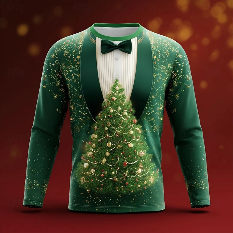Realistic Suit Pattern Christmas T Shirt For Men Funny Fashion 3D Printed Long Sleeve T-shirts Casual Oversized Tees Pullovers
Realistic Suit Pattern Christmas T Shirt For Men Funny Fashion 3D Printed Long Sleeve T-shirts Casual Oversized Tees Pullovers