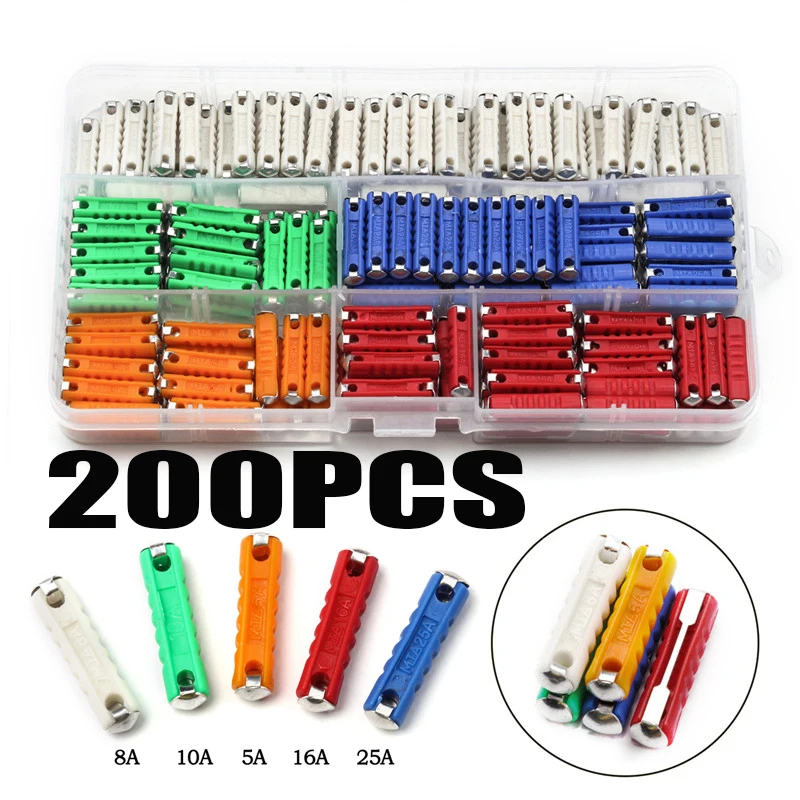 200PCS GBC European Automotive Fuse Set 5/8/10/16/30AMP 6mm Continental Car Blade Bakelite Auto Classic Ceramic Car Fuse
200PCS GBC European Automotive Fuse Set 5/8/10/16/30AMP 6mm Continental Car Blade Bakelite Auto Classic Ceramic Car Fuse