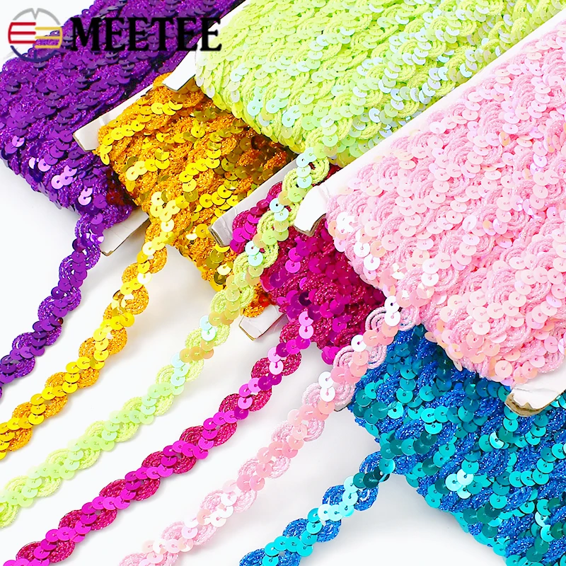 2-20M Sequins Lace Fabric Trim for Wedding Decor Glitter Ribbon Stage Costume Dance Dress Garment DIY Handmade Sewing Supplies
2-20M Sequins Lace Fabric Trim for Wedding Decor Glitter Ribbon Stage Costume Dance Dress Garment DIY Handmade Sewing Supplies