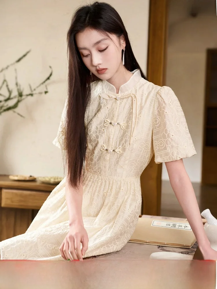 New Chinese Sle Bubble Sve Qipao Dr Women's Summer New Arrival Button Embellied National Faion Skirt Long Qipao D...
New Chinese Sle Bubble Sve Qipao Dr Women's Summer New Arrival Button Embellied National Faion Skirt Long Qipao D...