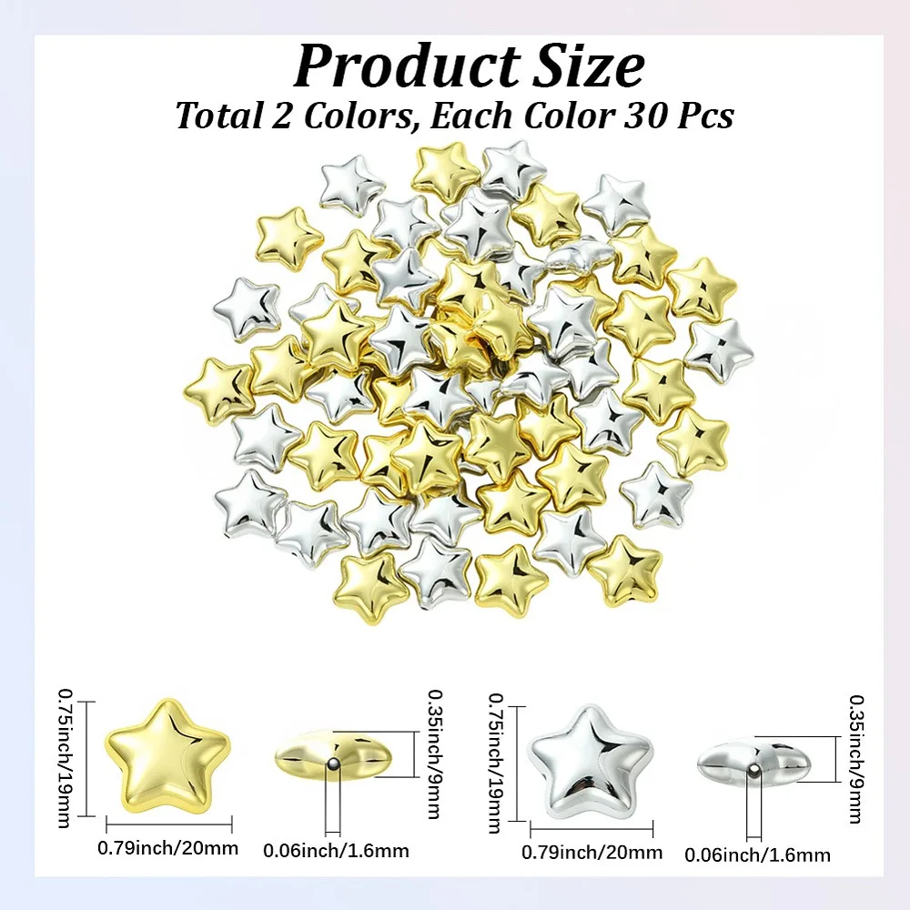 60Pcs 2 Colors Electroplate Plating Opaque Acrylic Beads Star Mixed Color 19x20x9mm Hole: 1.6mm 30pcs/color
60Pcs 2 Colors Electroplate Plating Opaque Acrylic Beads Star Mixed Color 19x20x9mm Hole: 1.6mm 30pcs/color