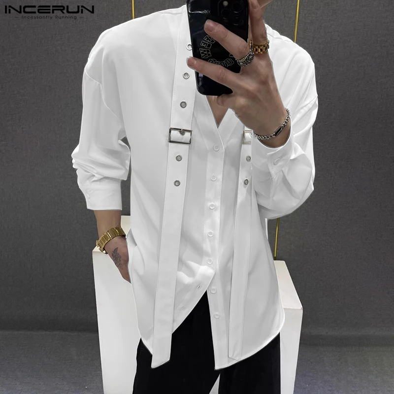 Мужские повседневные рубашки INCERUN, лето 2025, с длинным рукавом, V-образным вырезом, однотонные, в уличном стиле, свободные, с завязками, оверсайз, S-5XL
Мужские повседневные рубашки INCERUN, лето 2025, с длинным рукавом, V-образным вырезом, однотонные, в уличном стиле, свободные, с завязками, оверсайз, S-5XL