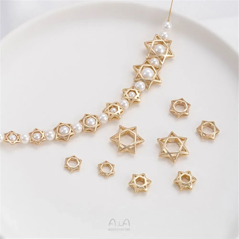 14K Gold-plated Hollowed Out Hexagonal Star Set Bead Ring, Handmade Beaded Partition Ring DIY Bracelet Necklace Accessories K034
14K Gold-plated Hollowed Out Hexagonal Star Set Bead Ring, Handmade Beaded Partition Ring DIY Bracelet Necklace Accessories K034