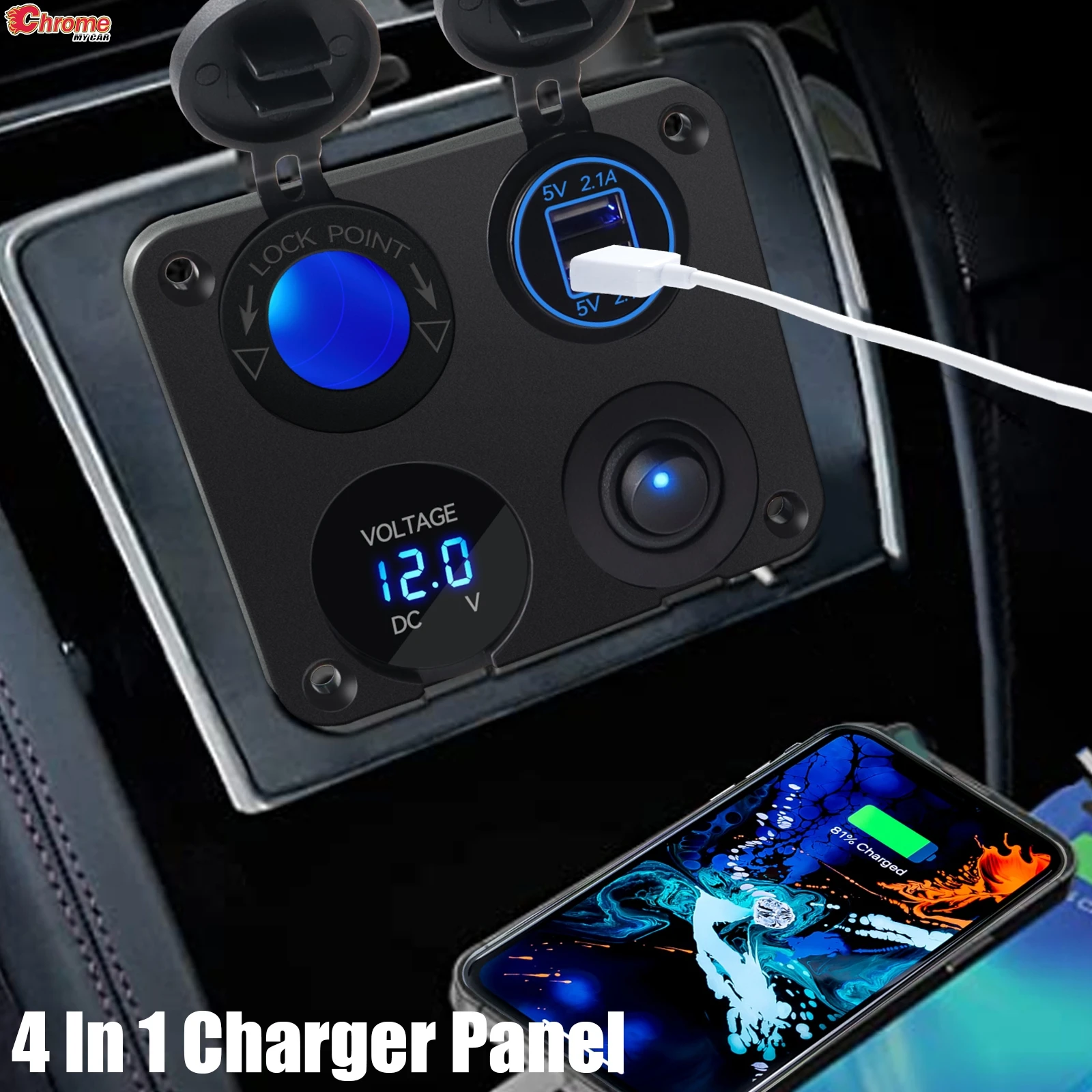 4 In 1 Car Boat Marine Dual USB Charger Cigarette Lighter Socket 12V-24V Voltage Meter Waterproof Dustproof Power Supply Adapter
4 In 1 Car Boat Marine Dual USB Charger Cigarette Lighter Socket 12V-24V Voltage Meter Waterproof Dustproof Power Supply Adapter