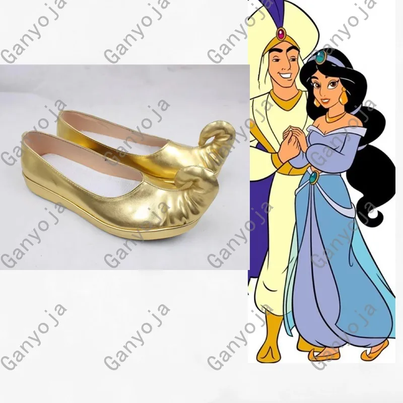 Aladin Cosplay Boots Shoes Magic Lamp Jasmine Princess Halloween Costumes Shoes Golden Faux Leather Shoes
Aladin Cosplay Boots Shoes Magic Lamp Jasmine Princess Halloween Costumes Shoes Golden Faux Leather Shoes