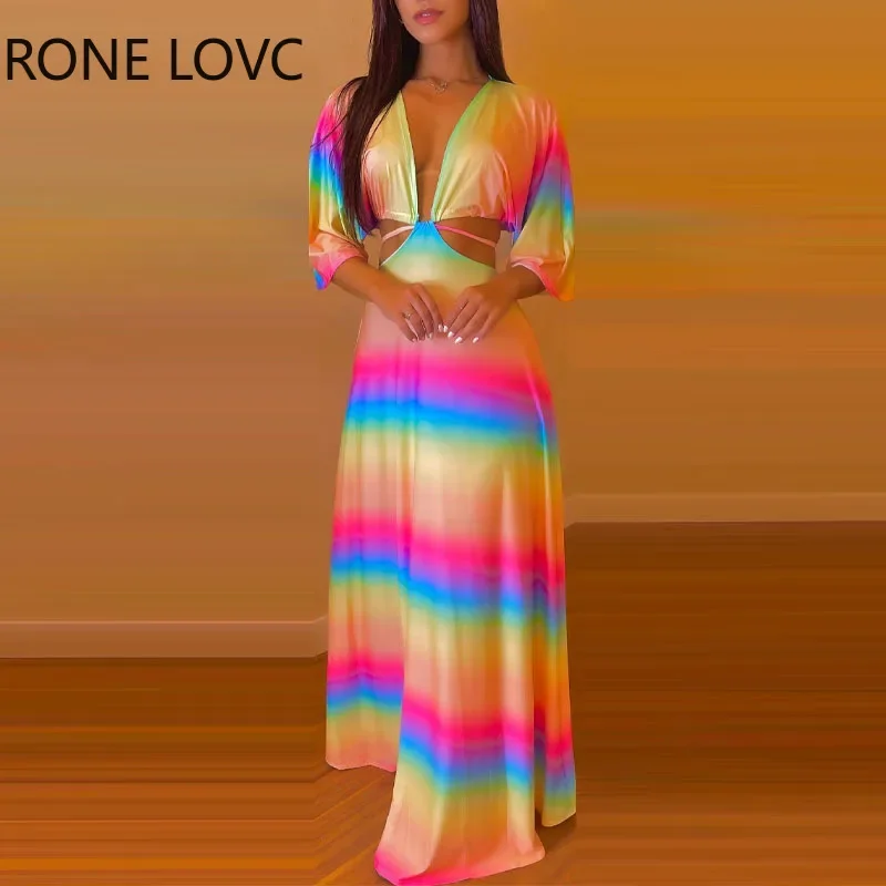 Women Elegant All Over Print Aurora Pattern Half Long Sleeves Midriff Maxi Sexy Dress
Women Elegant All Over Print Aurora Pattern Half Long Sleeves Midriff Maxi Sexy Dress