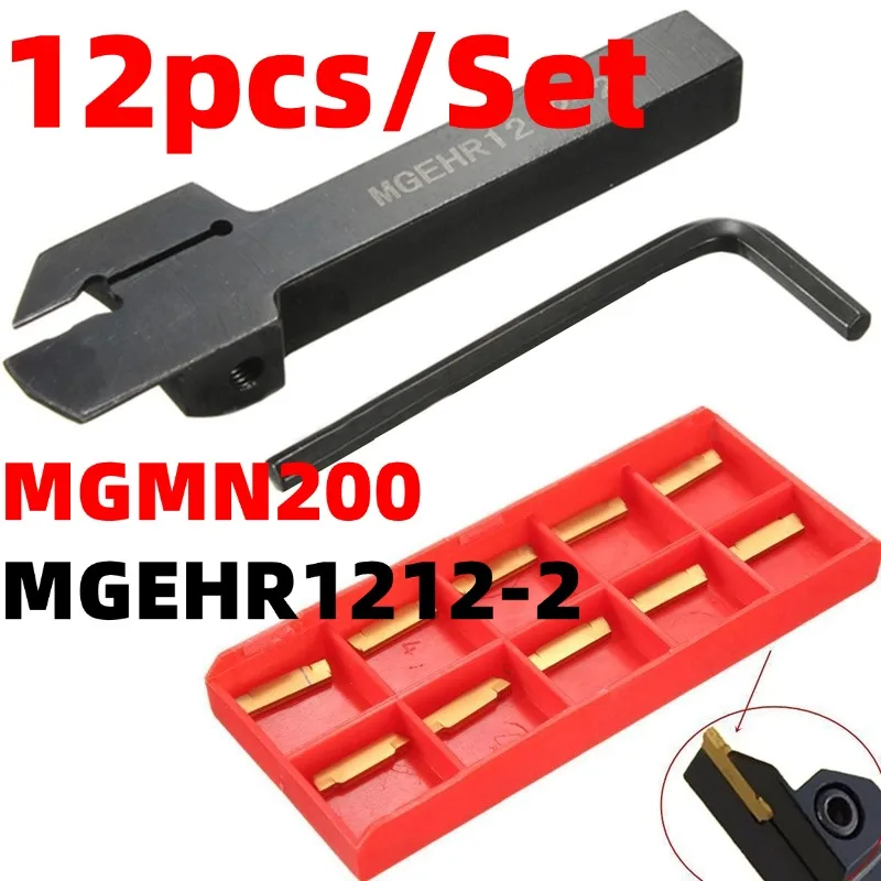 10pcs MGMN200 Inserts + MGEHR1212-2 Lathe Cutter Grooving Tool Holder + L Wrench Metal Cutting Machine Tool Accessories
10pcs MGMN200 Inserts + MGEHR1212-2 Lathe Cutter Grooving Tool Holder + L Wrench Metal Cutting Machine Tool Accessories