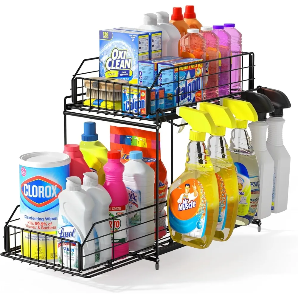 Under Sink Organizer, 2 Tier Bathroom Cabinet Organizer Metal Kitchen Sink Organzier with Hanging Rail for Kitchen Bathroom
Under Sink Organizer, 2 Tier Bathroom Cabinet Organizer Metal Kitchen Sink Organzier with Hanging Rail for Kitchen Bathroom