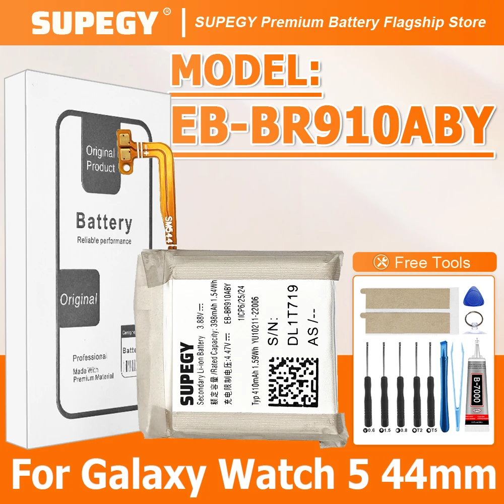 2026 Years SUPEGY 100% New EB-BR910ABY Battery For Watch5 44mm Batteries+Free Tools
2026 Years SUPEGY 100% New EB-BR910ABY Battery For Watch5 44mm Batteries+Free Tools