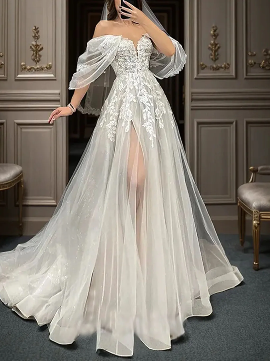 Элегантное свадебное платье из тюля с открытыми плечами, трапециевидным шлейфом и короткими рукавами, оборками и аппликациями, 2025 г., бесплатно по индивидуальному заказу
Элегантное свадебное платье из тюля с открытыми плечами, трапециевидным шлейфом и короткими рукавами, оборками и аппликациями, 2025 г., бесплатно по индивидуальному заказу