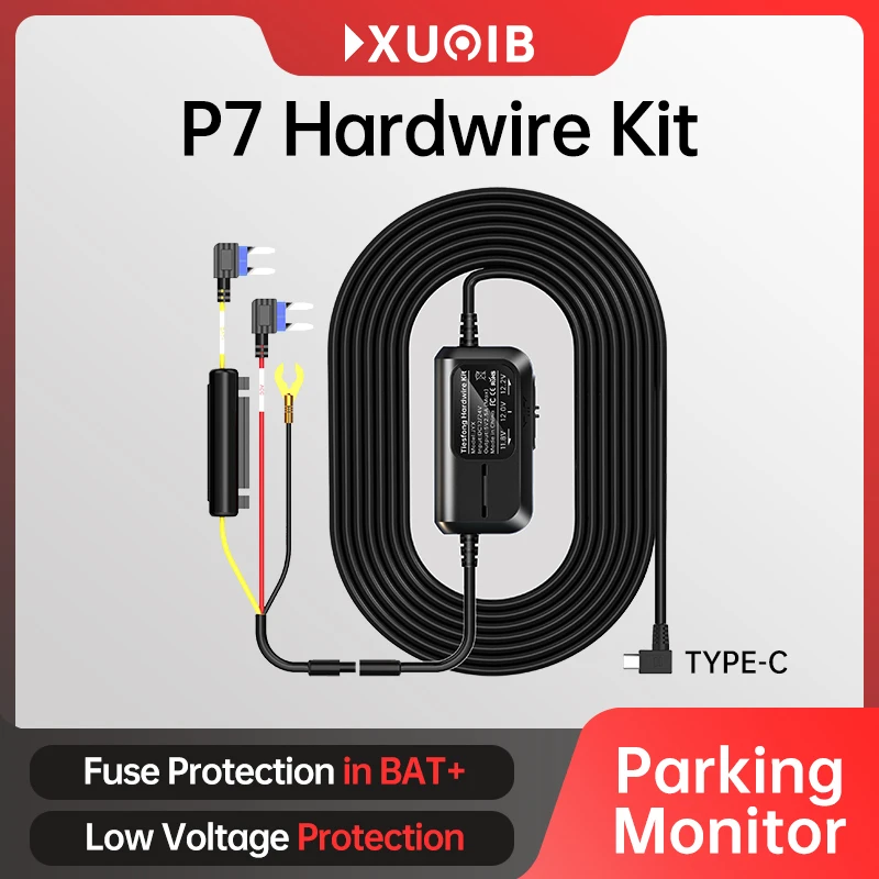 XUOIB Dash Cam P7 Hardwire Kit TYPE-C 24/7 Parking Monitor For Dashcam Car DVR 12-24V Vehicles with Low Voltage Protection
XUOIB Dash Cam P7 Hardwire Kit TYPE-C 24/7 Parking Monitor For Dashcam Car DVR 12-24V Vehicles with Low Voltage Protection